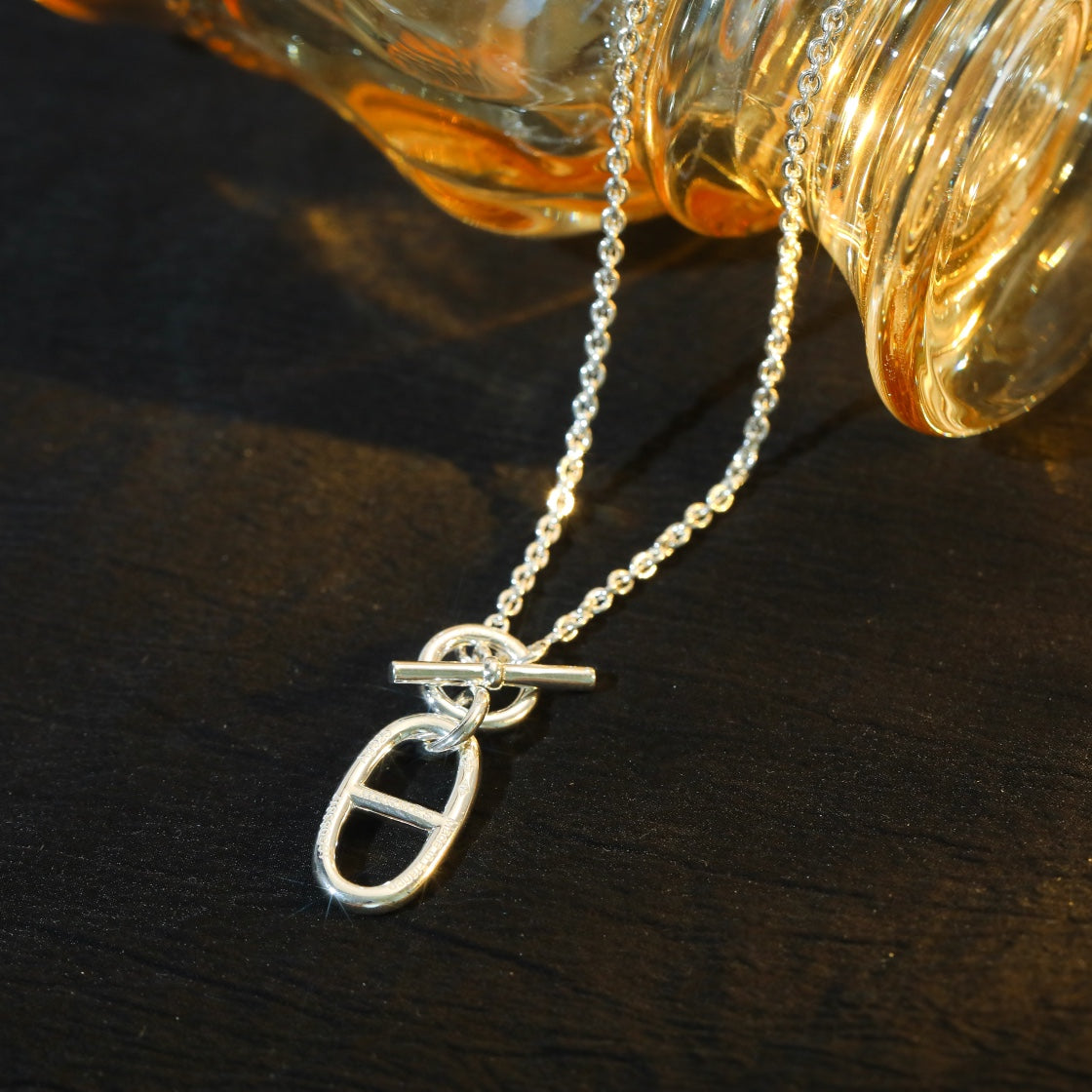 [⭐Maelin]HM CHAINE D'ANCRE PENDANT NECKLACE STERLING SILVER