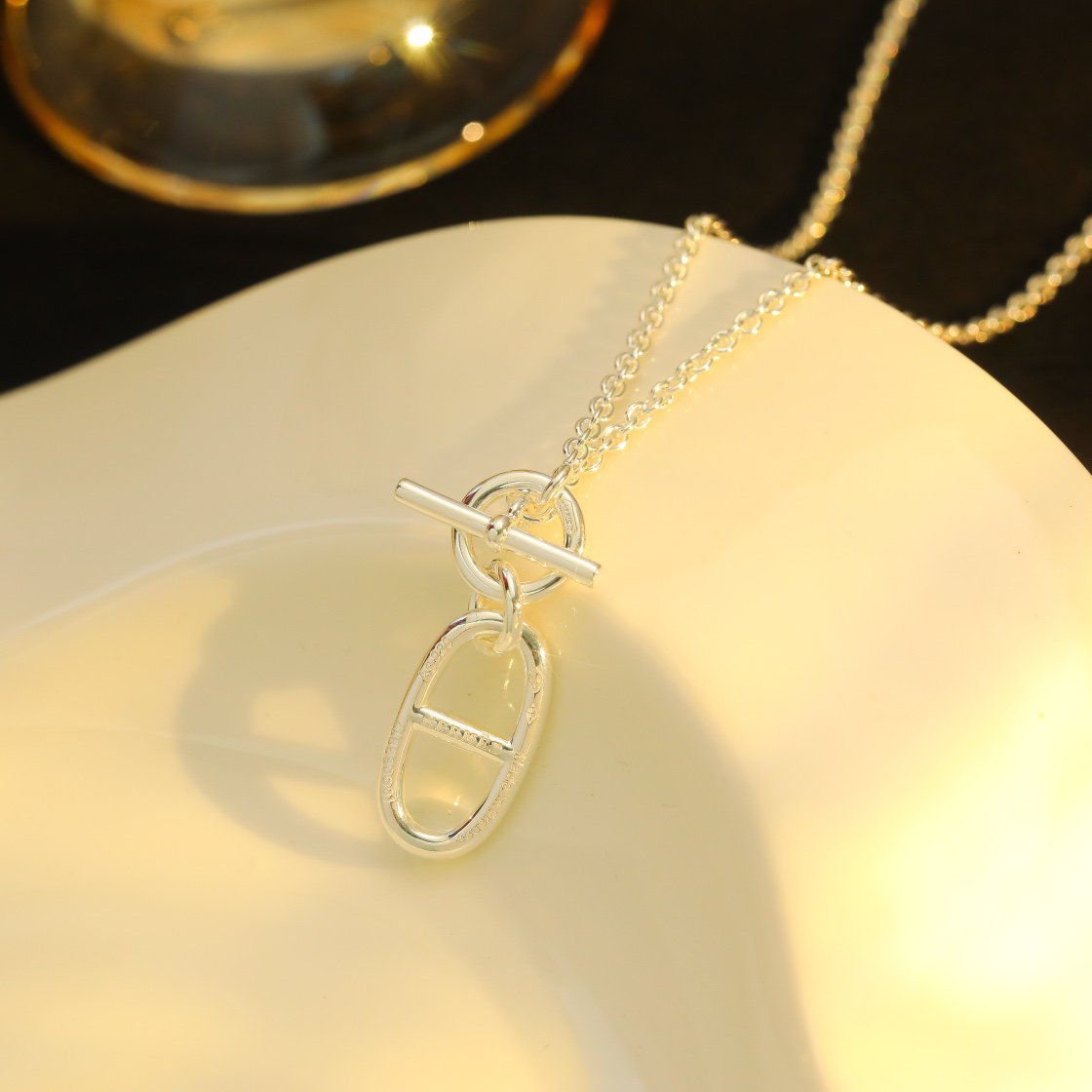 [⭐Maelin]HM CHAINE D'ANCRE PENDANT NECKLACE STERLING SILVER