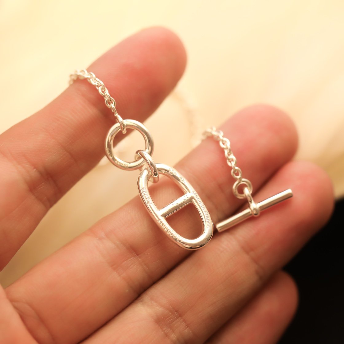 [⭐Maelin]HM CHAINE D'ANCRE PENDANT NECKLACE STERLING SILVER