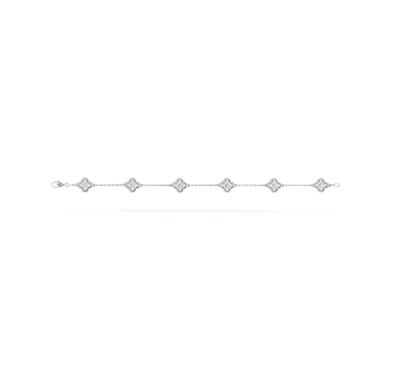 [⭐Maelin]CLOVER 6 MOTIF SILVER DIAMOND BRACELET