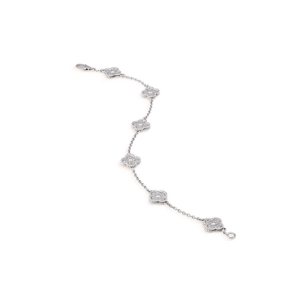 [⭐Maelin]CLOVER 6 MOTIF SILVER DIAMOND BRACELET