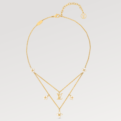 [⭐Maelin]FLOWERGRAM GOLD MOP DOUBLE ROW NECKLACE