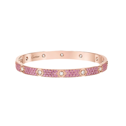 [⭐Maelin]2026 PAVE GEMSTONE LOVE BRACELET 6.1MM 10 DIAMONDS