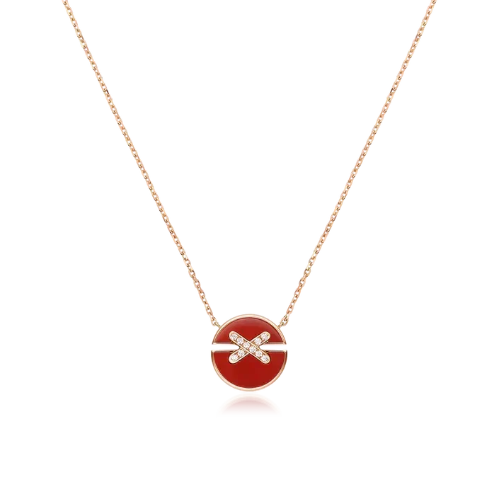 [⭐Maelin]JEUX DE ROSE GOLD DIAMOND NECKLACE