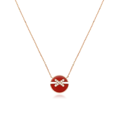 [⭐Maelin]JEUX DE ROSE GOLD DIAMOND NECKLACE