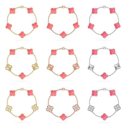 [⭐Maelin] CLOVER 5 MOTIFS  PINK MOP BRACELET COLLECTION