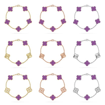 [⭐Maelin] CLOVER 5 MOTIF VIOLET BRACELET COLLECTION