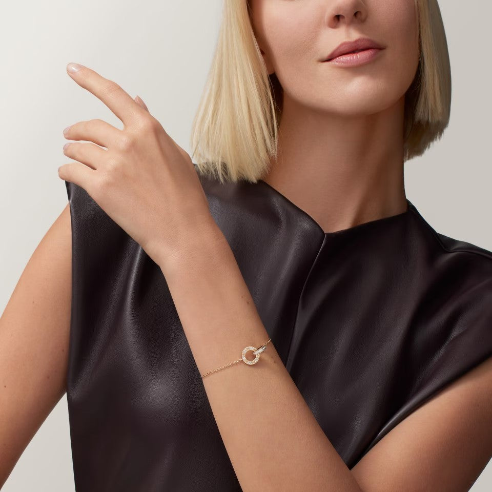 [⭐Maelin]LOVE DOUBLE RING FULL DIAMOND BRACELET