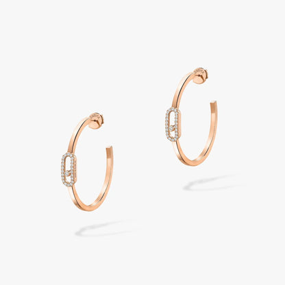 [⭐Maelin]CREOLES MOVE UNO PM DIAMOND EARRINGS