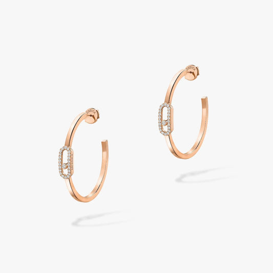 [⭐Maelin]CREOLES MOVE UNO PM DIAMOND EARRINGS