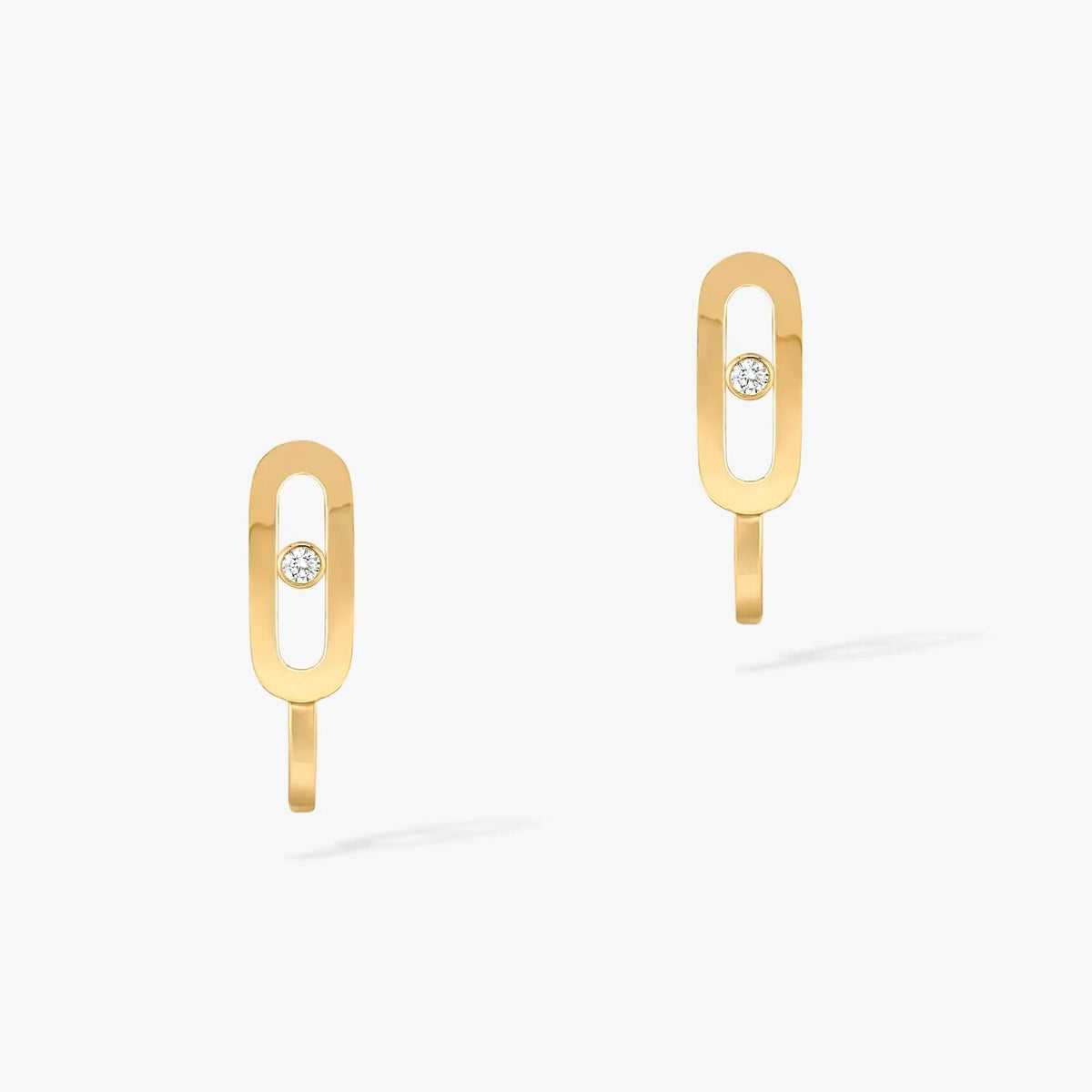 [⭐Maelin]CREOLES MOVE UNO MINI 1 DIAMOND EARRINGS