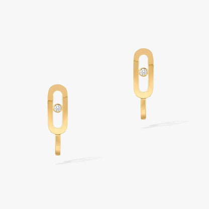[⭐Maelin]CREOLES MOVE UNO MINI 1 DIAMOND EARRINGS