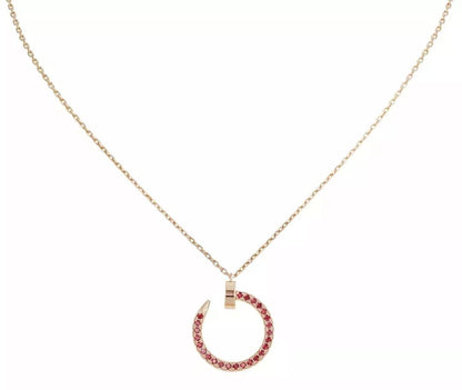 [⭐Maelin]JUSTE NECKLACE GOLD RED DIAMONDS