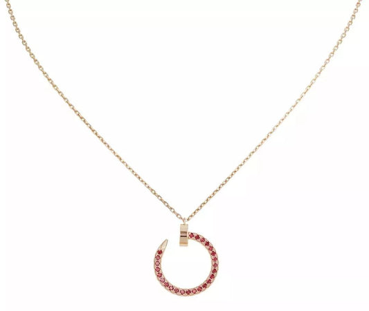 [⭐Maelin]JUSTE NECKLACE GOLD RED DIAMONDS