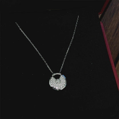 [⭐Maelin]AMULETTE SILVER FULL DIAMOND NECKLACE