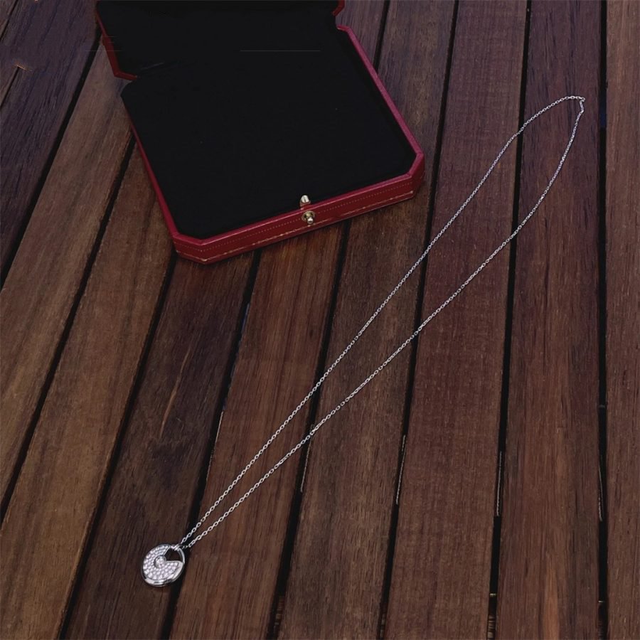 [⭐Maelin]AMULETTE SILVER FULL DIAMOND NECKLACE