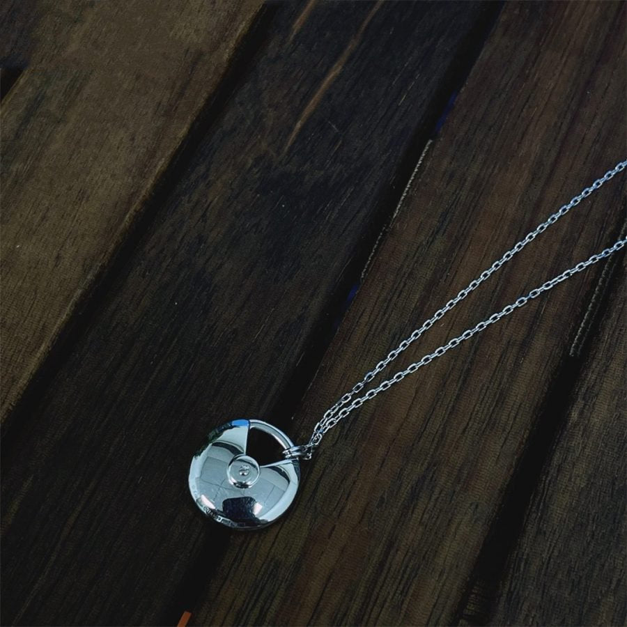 [⭐Maelin]AMULETTE SILVER FULL DIAMOND NECKLACE