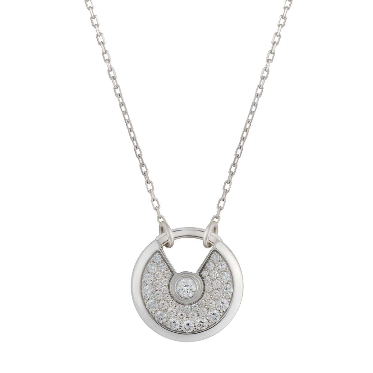 [⭐Maelin]AMULETTE SILVER FULL DIAMOND NECKLACE