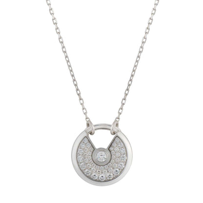 [⭐Maelin]AMULETTE SILVER FULL DIAMOND NECKLACE