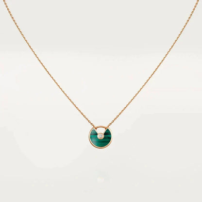 [⭐Maelin]AMULETTE ROSE GOLD MALACHITE NECKLACE