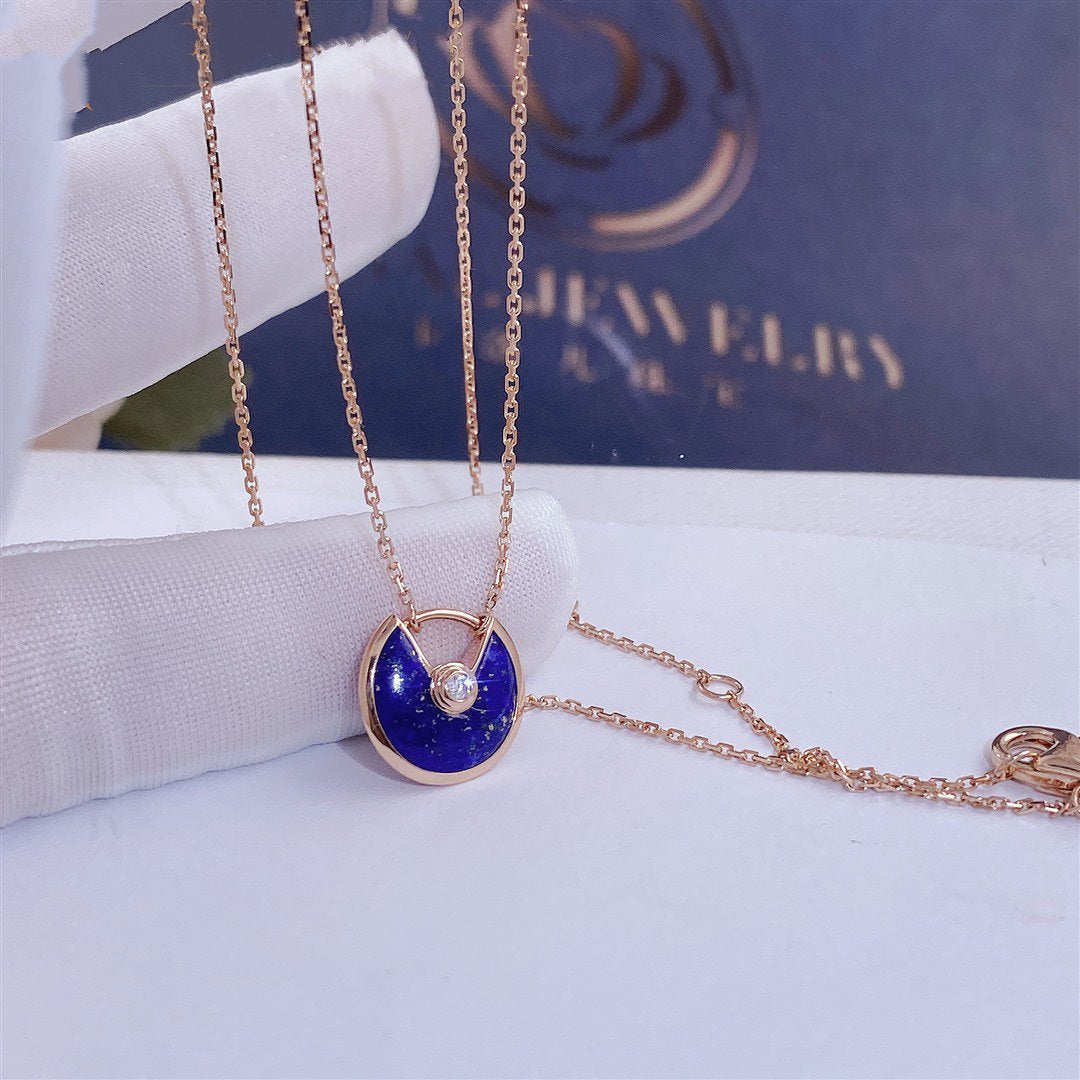 [⭐Maelin]AMULETTE ROSE GOLD AGATE NECKLACE