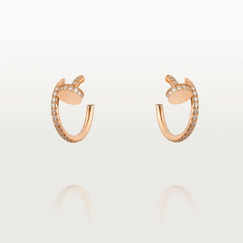 [⭐Maelin]JUSTE EARRINGS 12.75MM PINK GOLD DIAMOND