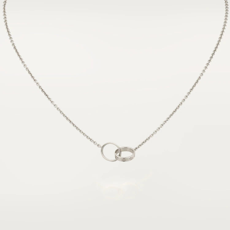 [⭐Maelin]LOVE NECKLACE PINK GOLD AND SILVER