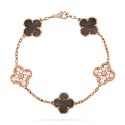 [⭐Maelin] CLOVER 5 MOTIF GRAY MOP BRACELET COLLECTION