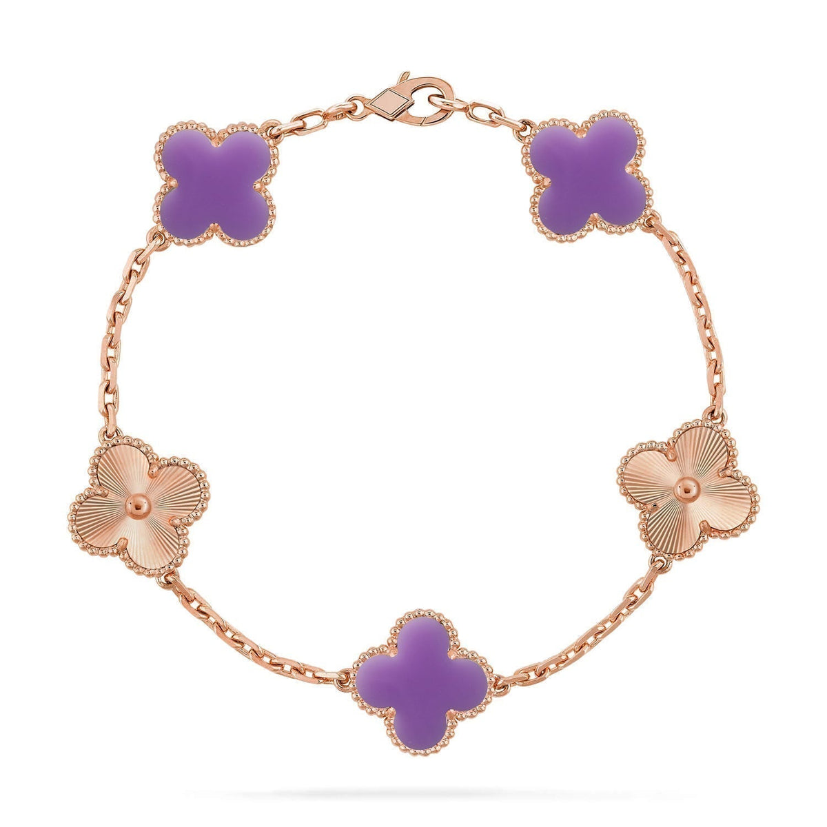 [⭐Maelin]CLOVER 5 MOTIF LIGHT PURPLE BRACELET COLLECTION