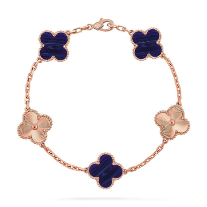 [⭐Maelin]CLOVER 5 MOTIF PURPLE STRIPES BRACELET COLLECTION