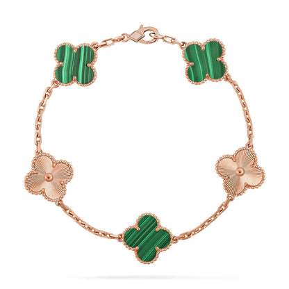 [⭐Maelin] CLOVER 5 MOTIF MALACHITE BRACELET COLLECTION