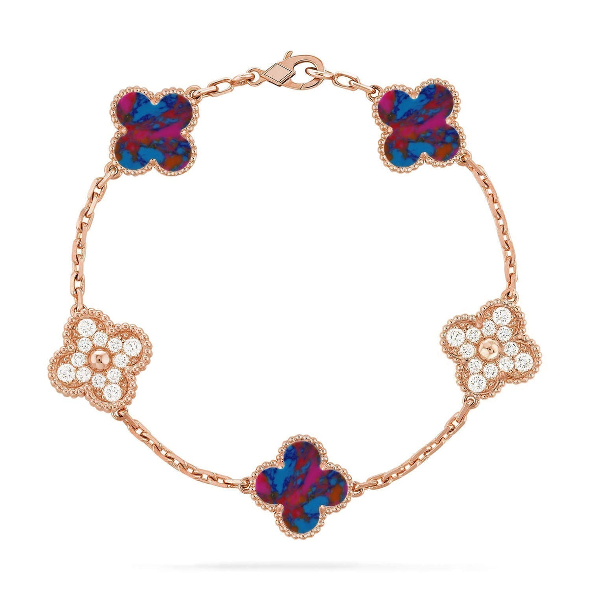[⭐Maelin]CLOVER 5 MOTIF COLOR GEMSTONES BRACELET COLLECTION