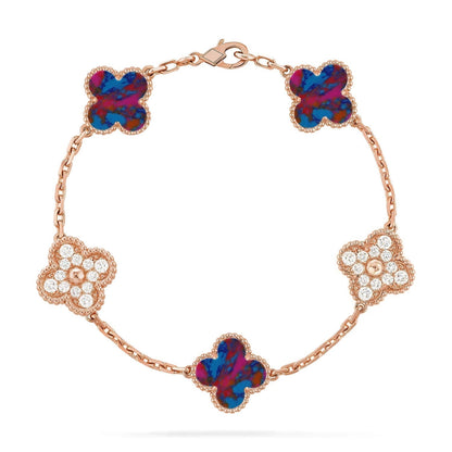 [⭐Maelin]CLOVER 5 MOTIF COLOR GEMSTONES BRACELET COLLECTION