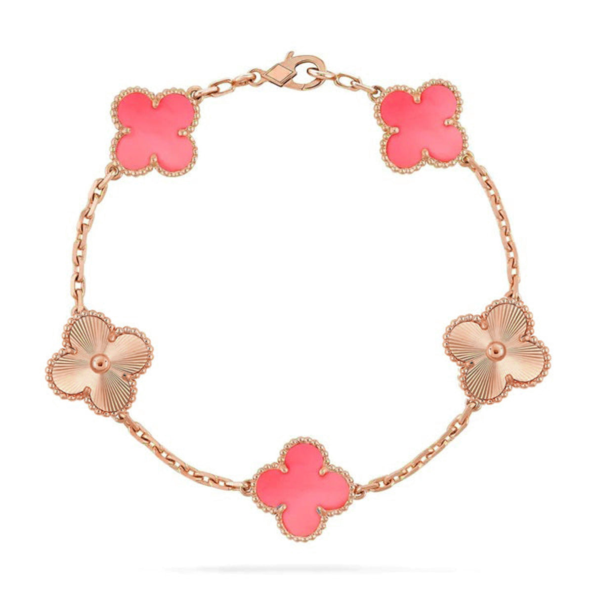 [⭐Maelin] CLOVER 5 MOTIFS  PINK MOP BRACELET COLLECTION