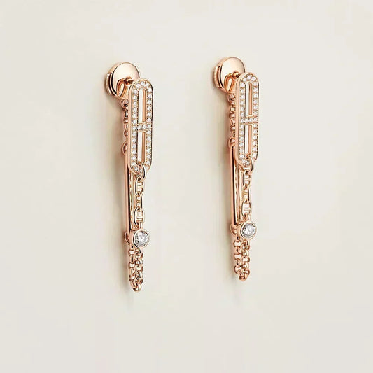[⭐Maelin]CHAINE CHAOS DIAMOND DROP EARRINGS