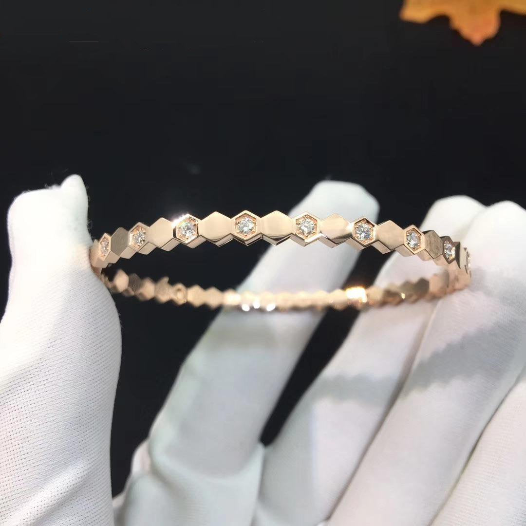 [⭐Maelin]BEE LOVE PINK GOLD DIAMOND BRACELET