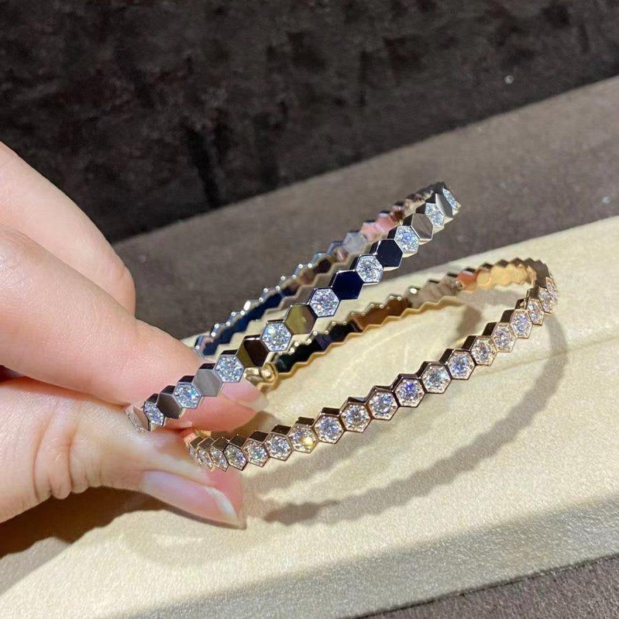 [⭐Maelin]BEE LOVE GOLD BRACELET FULL DIAMOND