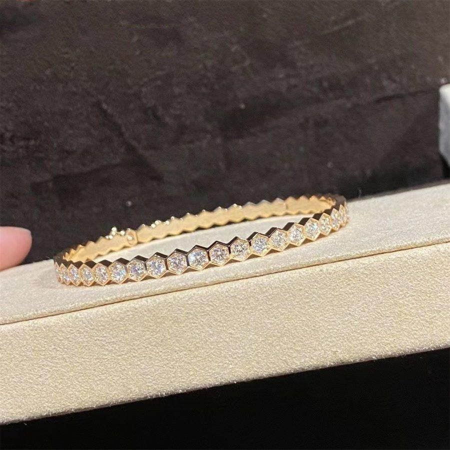 [⭐Maelin]BEE LOVE GOLD BRACELET FULL DIAMOND