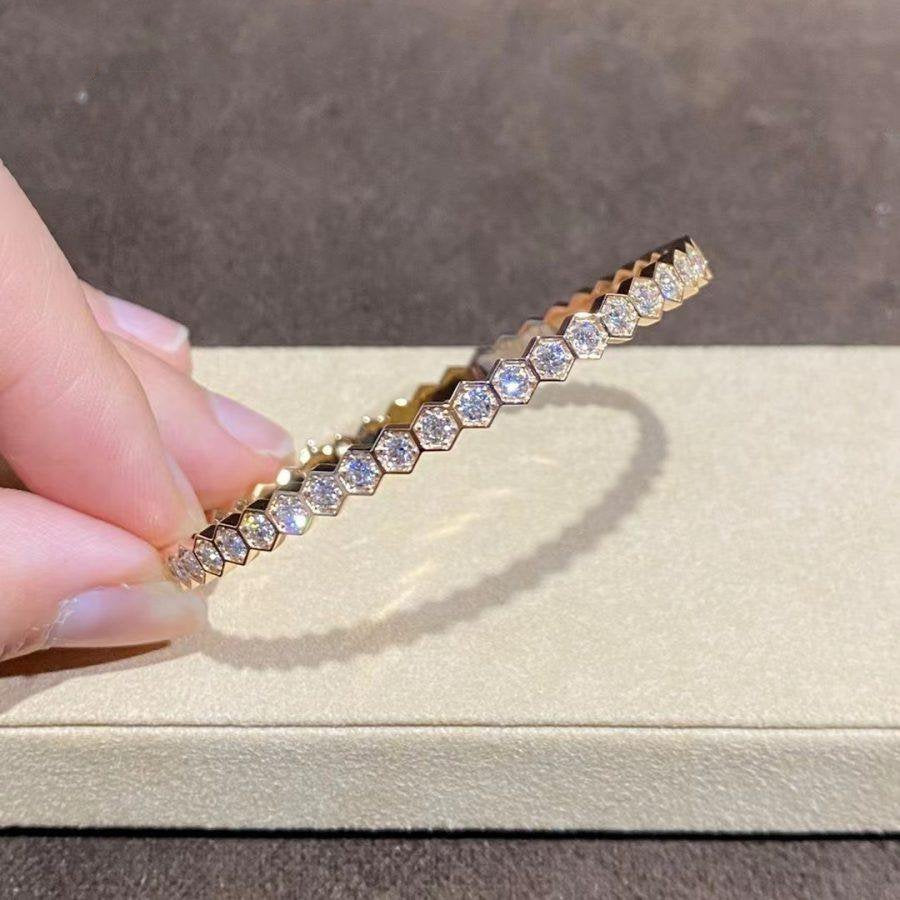 [⭐Maelin]BEE LOVE GOLD BRACELET FULL DIAMOND