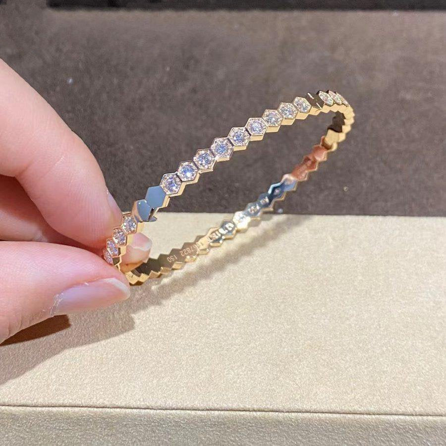 [⭐Maelin]BEE LOVE GOLD BRACELET FULL DIAMOND