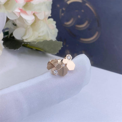 [⭐Maelin]BEE LOVE PINK GOLD DIAMOND EARRINGS