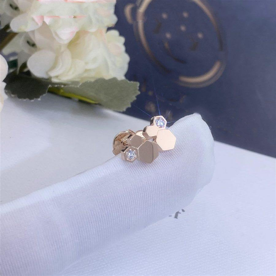 [⭐Maelin]BEE LOVE PINK GOLD DIAMOND EARRINGS