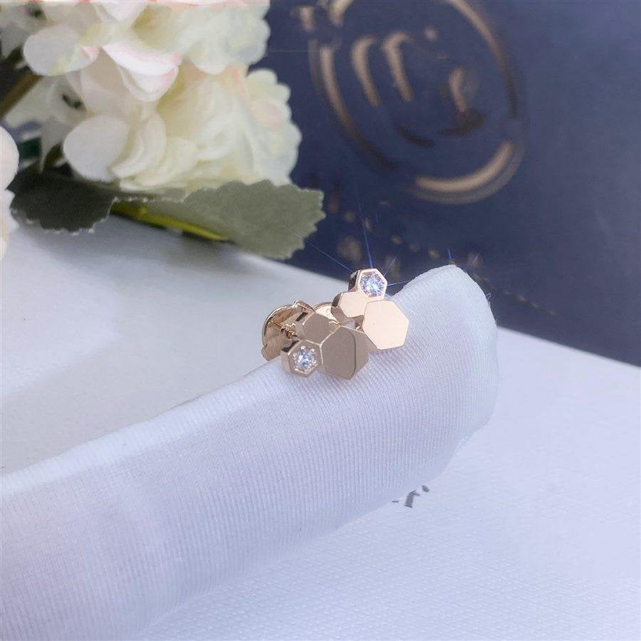 [⭐Maelin]BEE LOVE PINK GOLD DIAMOND EARRINGS