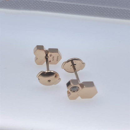 [⭐Maelin]BEE LOVE PINK GOLD DIAMOND EARRINGS