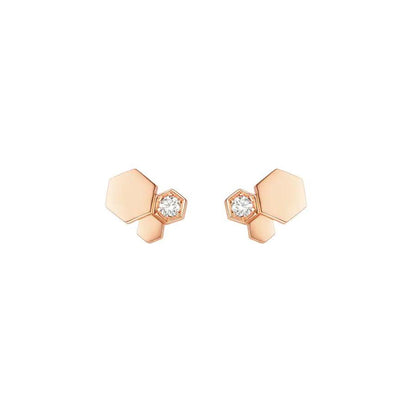 [⭐Maelin]BEE LOVE PINK GOLD DIAMOND EARRINGS