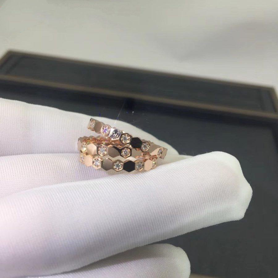 [⭐Maelin]BEE LOVE RING PINK GOLD DIAMOND