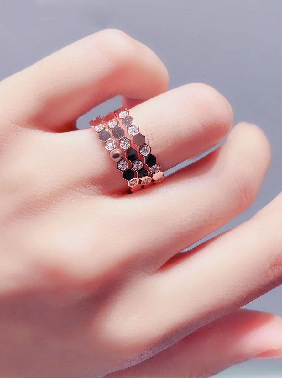 [⭐Maelin]BEE LOVE RING PINK GOLD DIAMOND