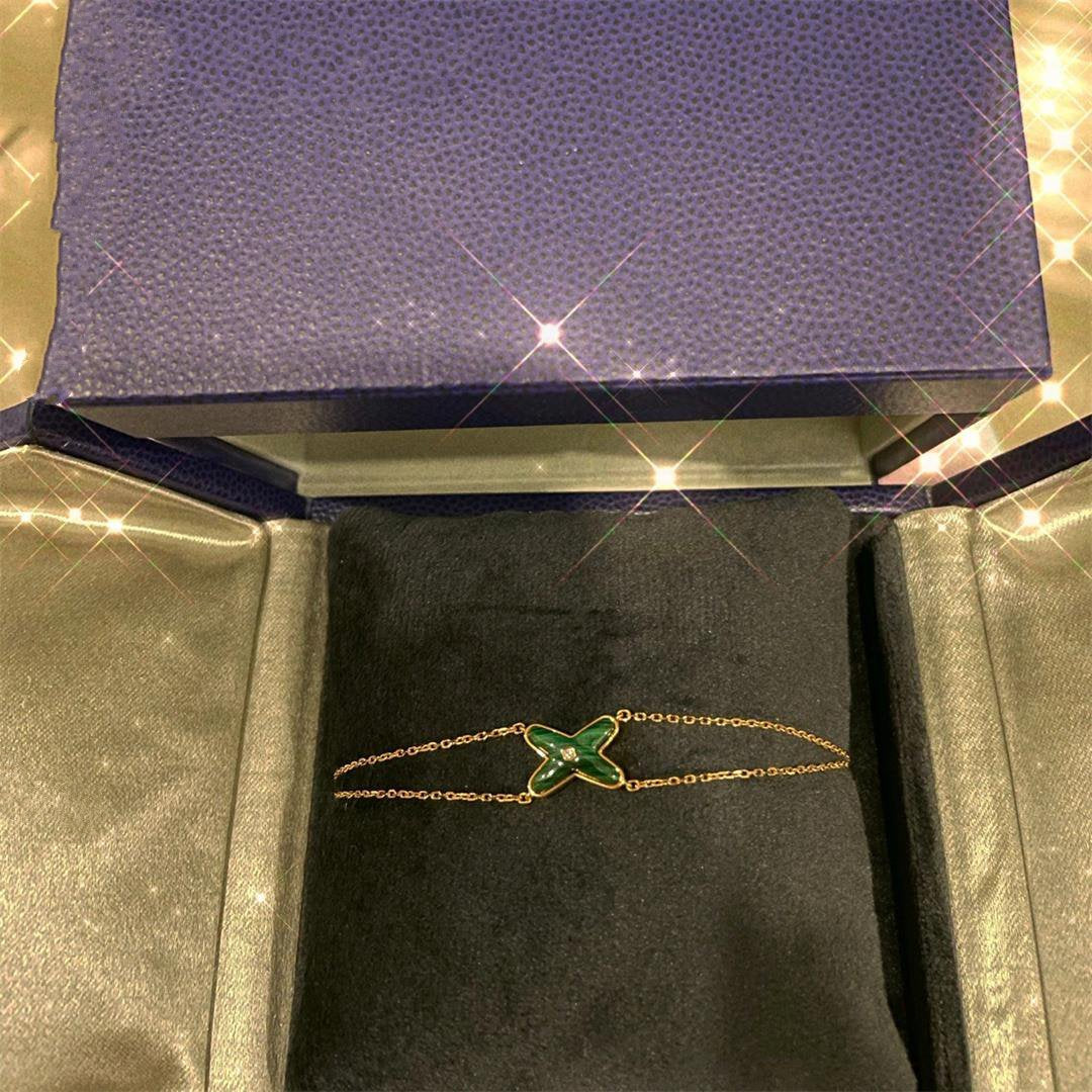 [⭐Maelin]JEUX BRACELET MALACHITE PINK GOLD 1 DIAMOND