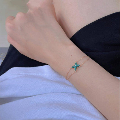 [⭐Maelin]JEUX BRACELET MALACHITE PINK GOLD 1 DIAMOND