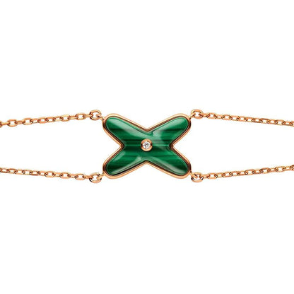 [⭐Maelin]JEUX BRACELET MALACHITE PINK GOLD 1 DIAMOND